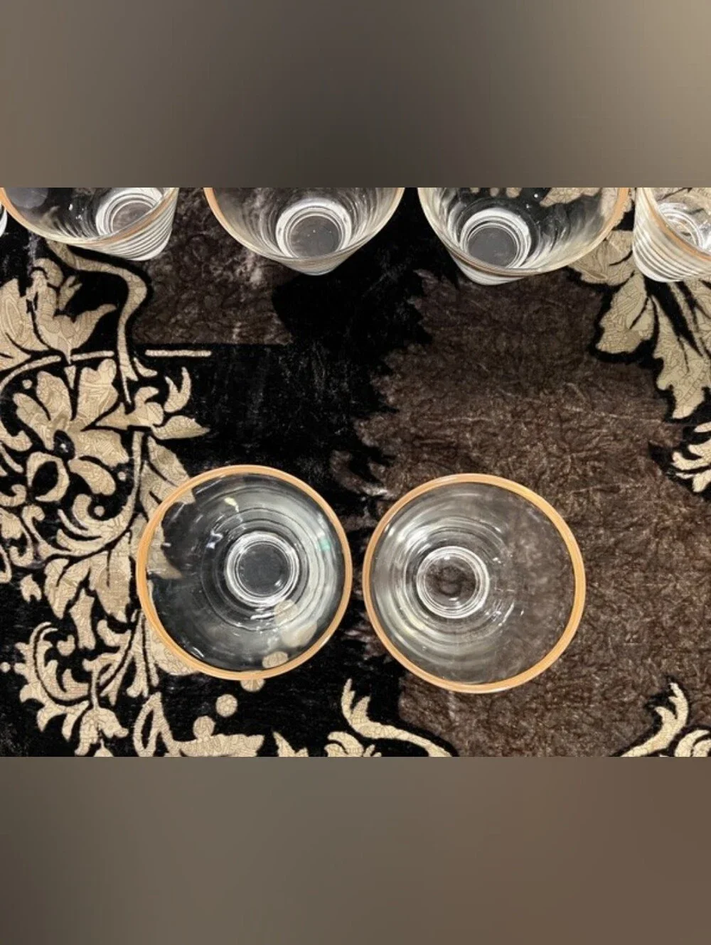 MCM Gold Rim Vodka/Cocktail Glasses Set Of 2 - Picture 13 of 13